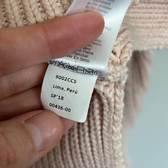 Nation LTD 100% Cotton Cropped V Neck Sweater in Light Pink - Size XS - Picture 6 of 6